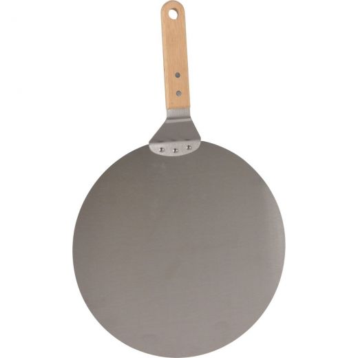 BBQ Pizza Server - Pizzaschep - voor BBQ en oven - 30 cm diameter- Houten Handvat