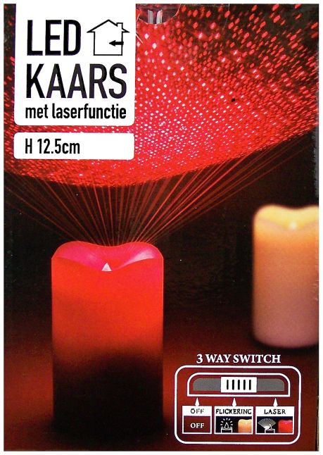 LED-kaars met laser - 12.5cm