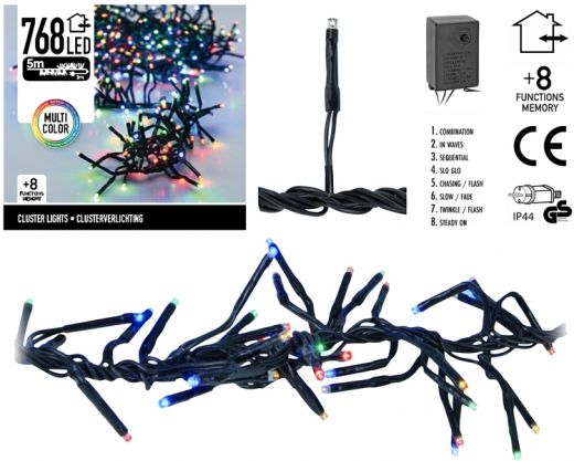 Clusterverlichting 768 LED 5.5m multicolor