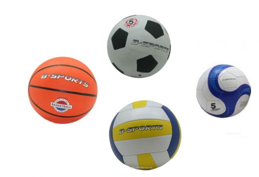 Ballenset, vier sportballen in 1 set