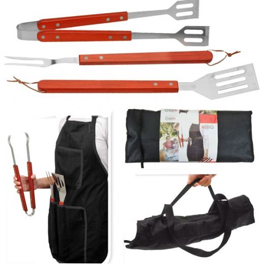 BBQ Schort met BBQ gereedschap - cadeautip