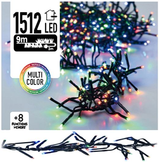 Clusterverlichting 1512 LED 11m multicolor