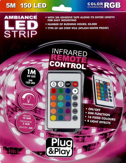 LED-strip multi-colour van 5 meter met afstandsbediening