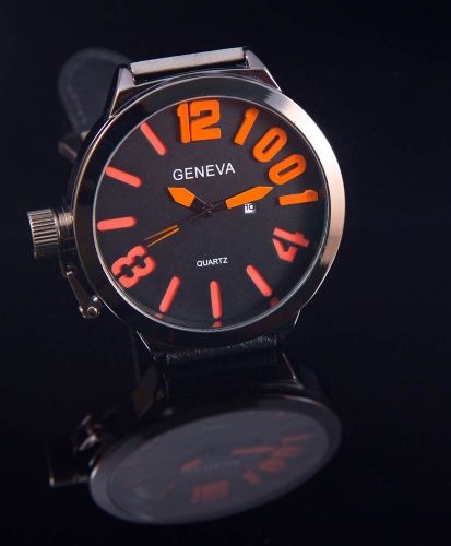 Geneva XXL herenhorloge oranje 