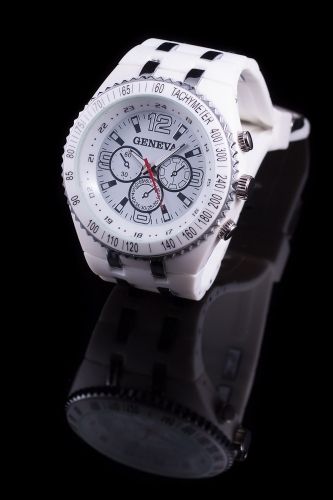 Schitterend geneva tachy horloges ( witte)