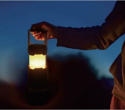 Luxe campinglamp 2 in 1 flame-effect