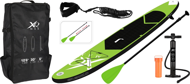 XQ Max SUP Board Set - Opblaasbaar - 320x76x15cm - lime