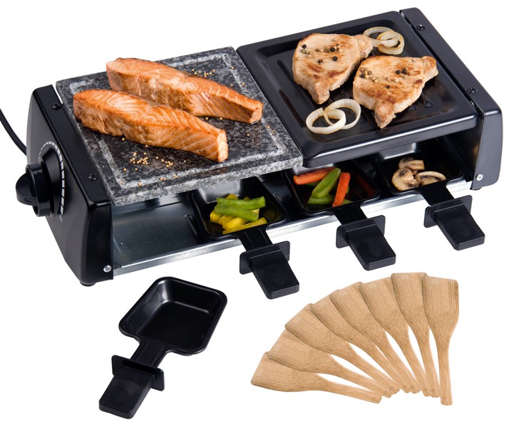 Deluxe Raclette, steengrill en gourmet